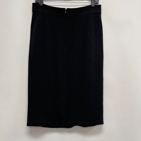 ADEC2 Women's Pleated Straight Pencil Skirt Size 10 44 Black 100% Wool - Picture 3 of 6